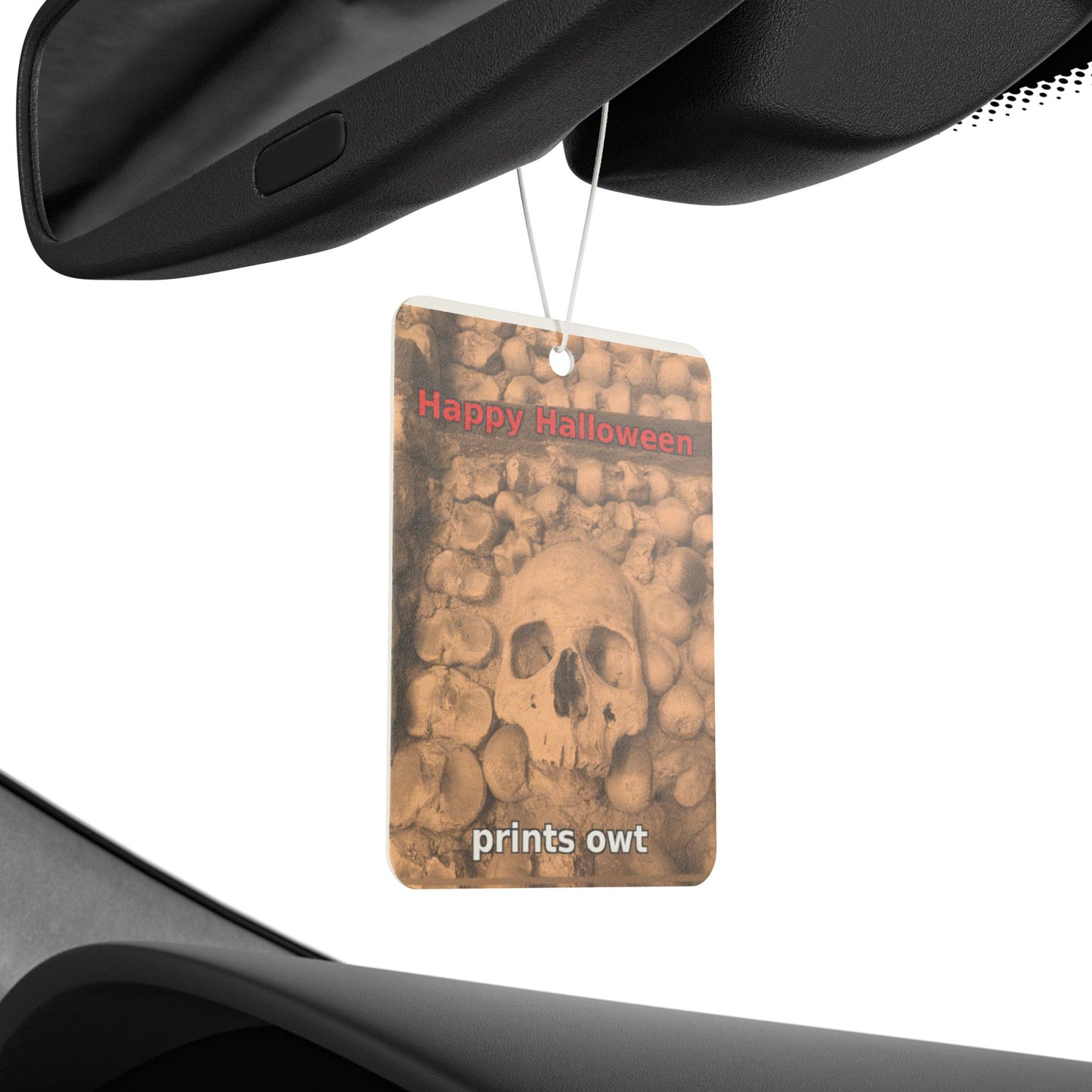 Red Skull Halloween Car Air Freshener - Spooky Skull Design, Funny Car Decor, Autumn Aroma, Halloween Gift, Holiday Air Freshener