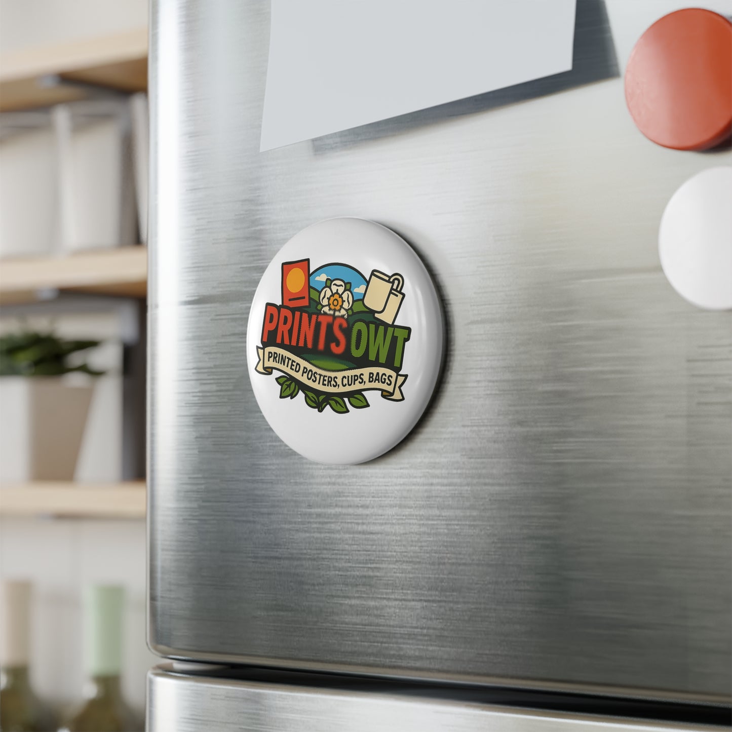 Prints owt Fun Round Button Magnets, Decorative Magnets for Fridge, Cute Gifts for Friends, Home Decor, Collectible Magnets