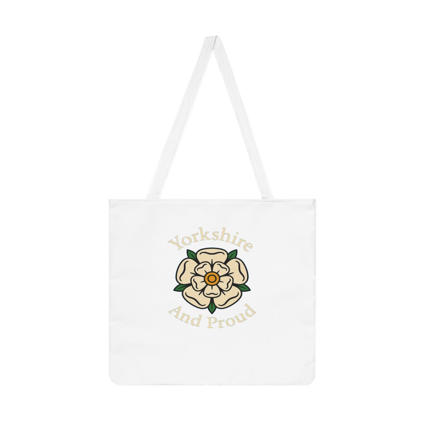 Yorkshire and Proud Tote Bag, Stylish Shoulder Bag, Eco-Friendly Shopping Tote, Gift for Yorkshire Lovers, Floral AOP Design