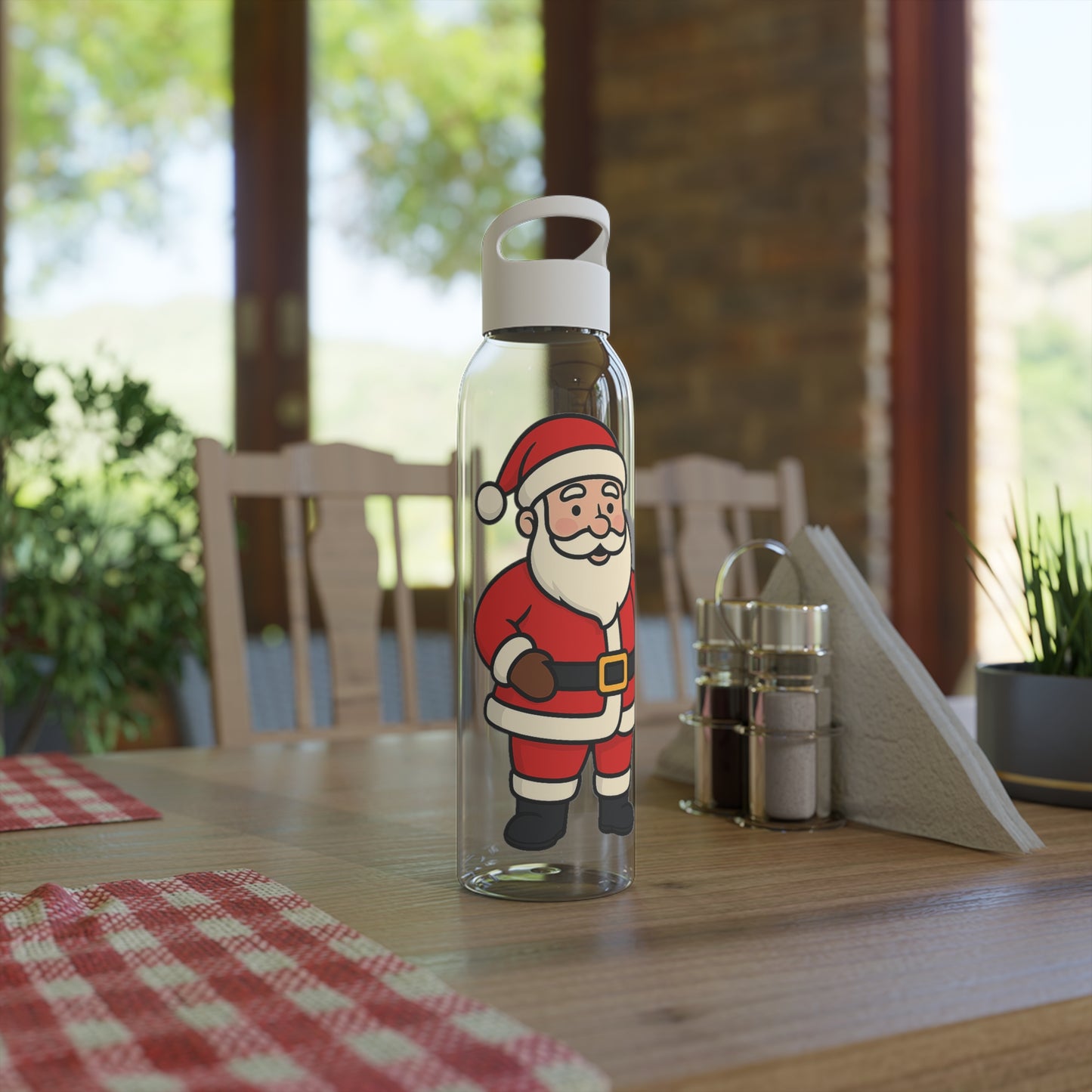 Christmas Santa Water Bottle, Holiday Gift, Reusable Bottle, Fun Xmas Accessory, Water Bottle for Kids, Eco-Friendly Hydration