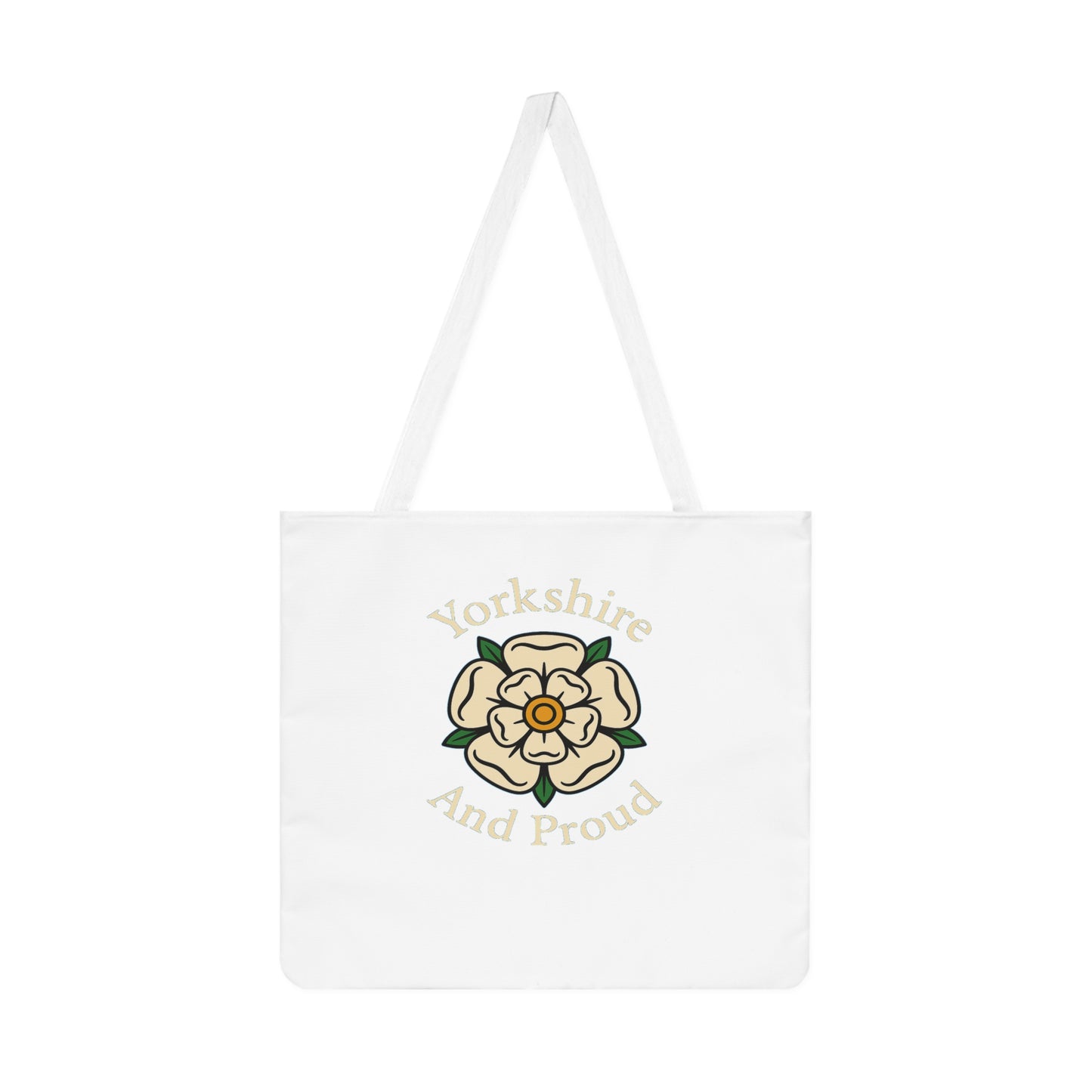Yorkshire and Proud Tote Bag, Stylish Shoulder Bag, Eco-Friendly Shopping Tote, Gift for Yorkshire Lovers, Floral AOP Design