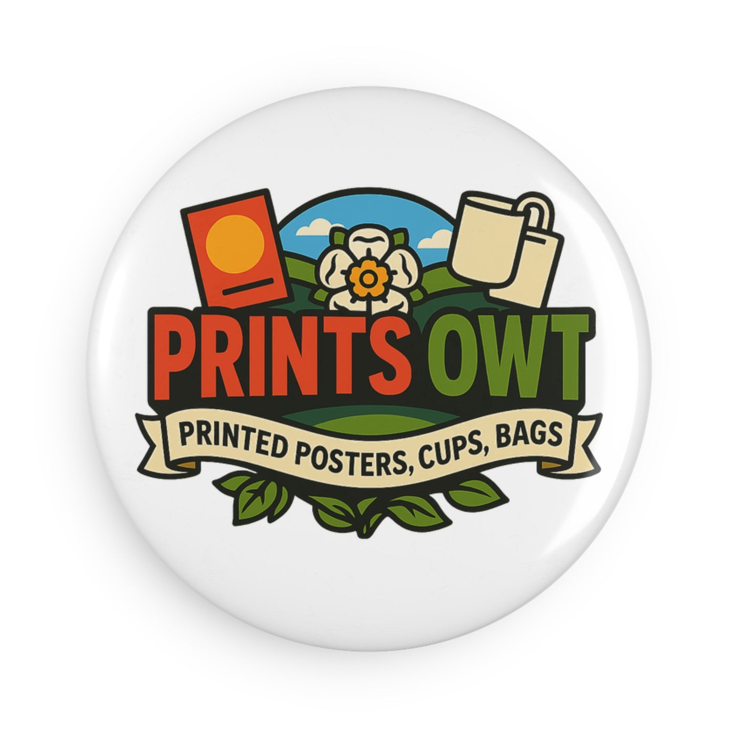 Prints owt Fun Round Button Magnets, Decorative Magnets for Fridge, Cute Gifts for Friends, Home Decor, Collectible Magnets