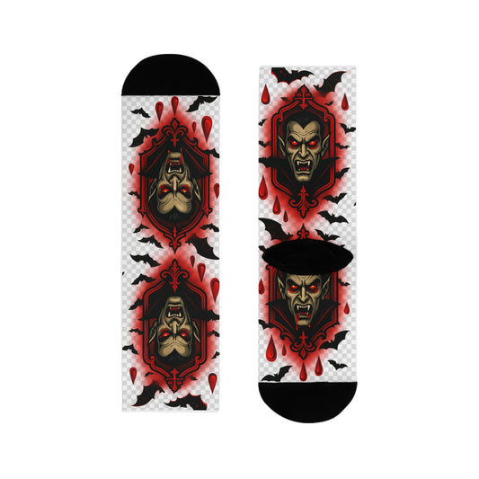 Copy of Socks Dracula Blood Bats Halloween Sublimation Crew Socks